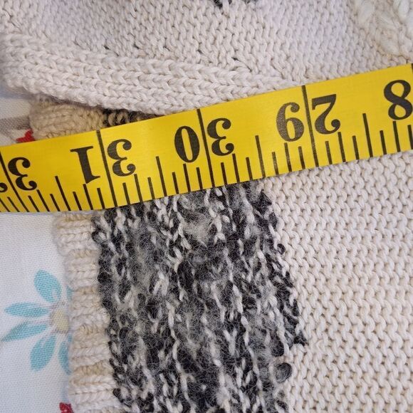 Lucky Brand M WhiteGray Knitted Lngslvs CottonWool Women's SweaterOpenedCardigan - Picture 7 of 10